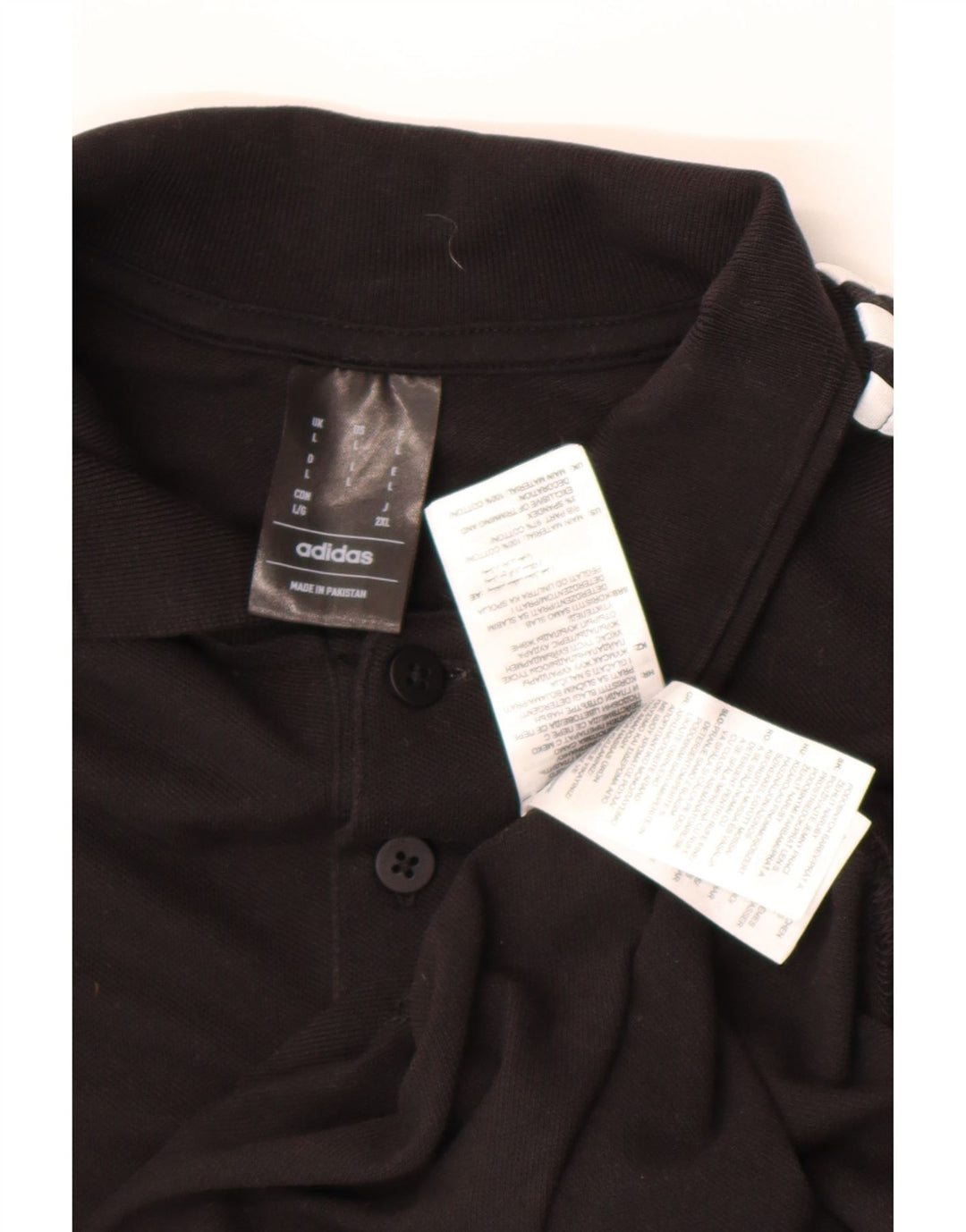 Camisa polo masculina Adidas grande algodão preto