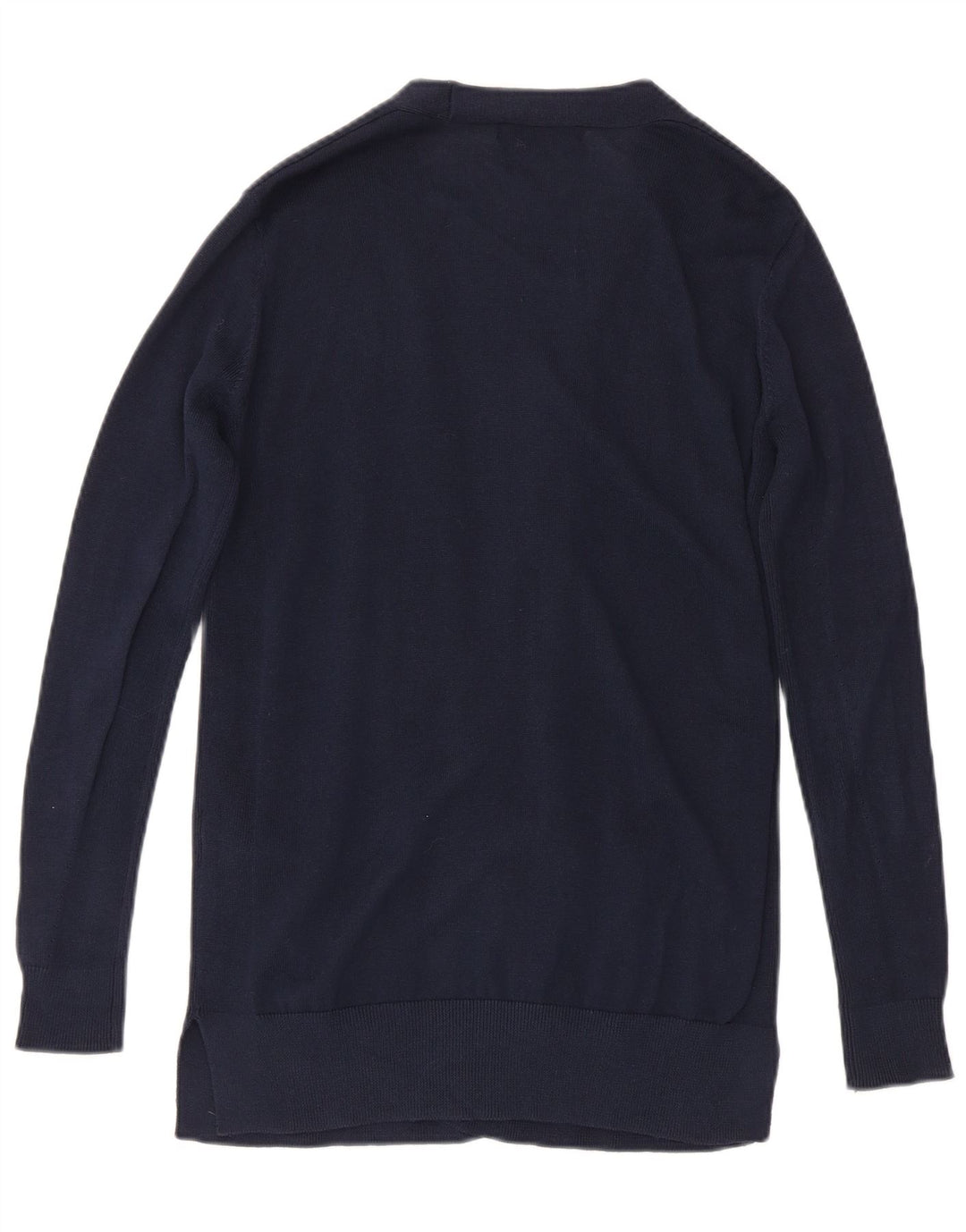 Suéter cardigã feminino Longline Marks & Spencer Reino Unido 10 pequeno azul marinho