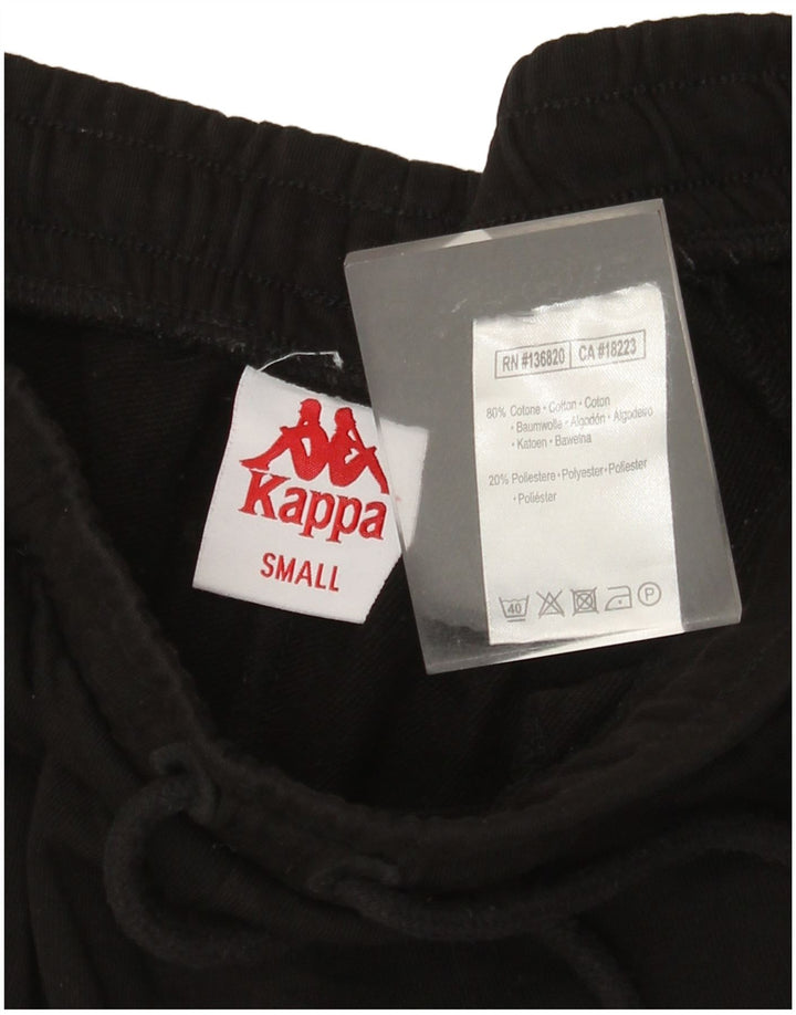 Kappa Mens Graphic Sport Shorts Pequeno Algodão Preto