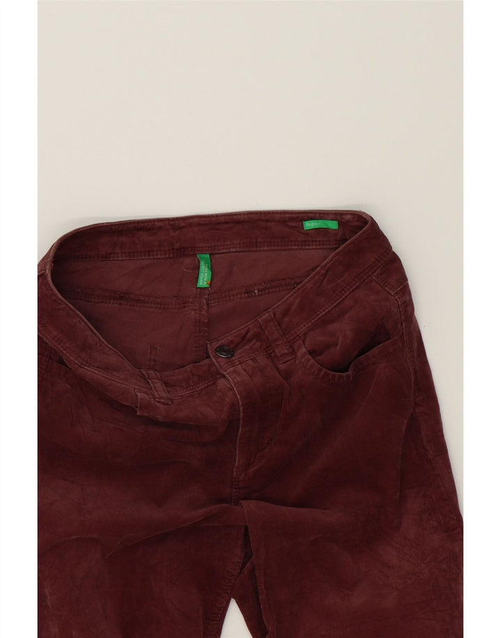BENETTON Womens Regular Straight Corduroy Trousers W27 L28 Burgundy Vintage Benetton and Second-Hand Benetton from Messina Hembry 