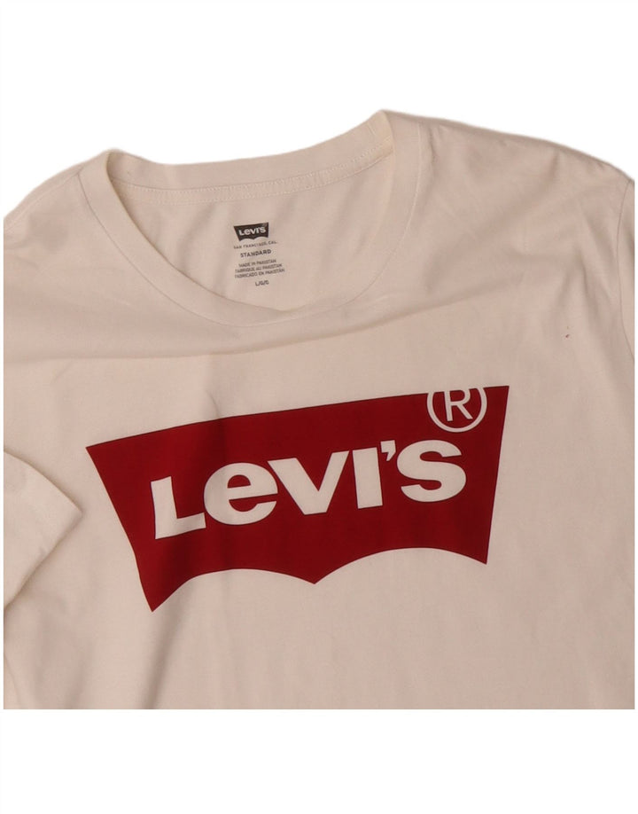 Camiseta masculina Levi's Standard Fit gráfica top grande de algodão branco