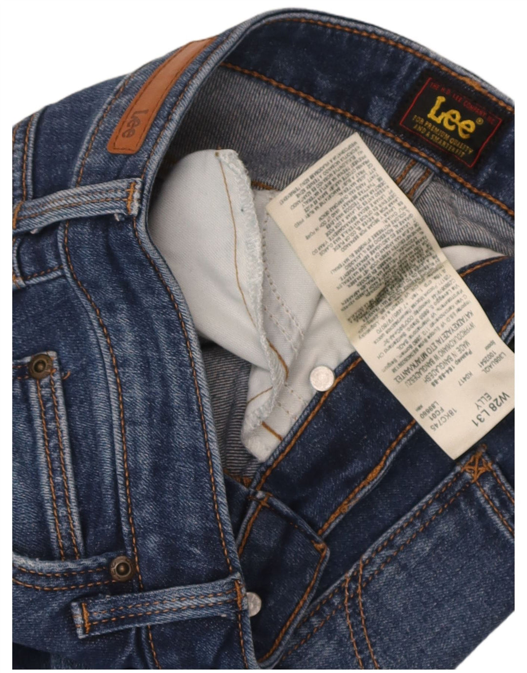 Lee Womens Elly Slim Jeans W28 L31 Azul Marinho Algodão