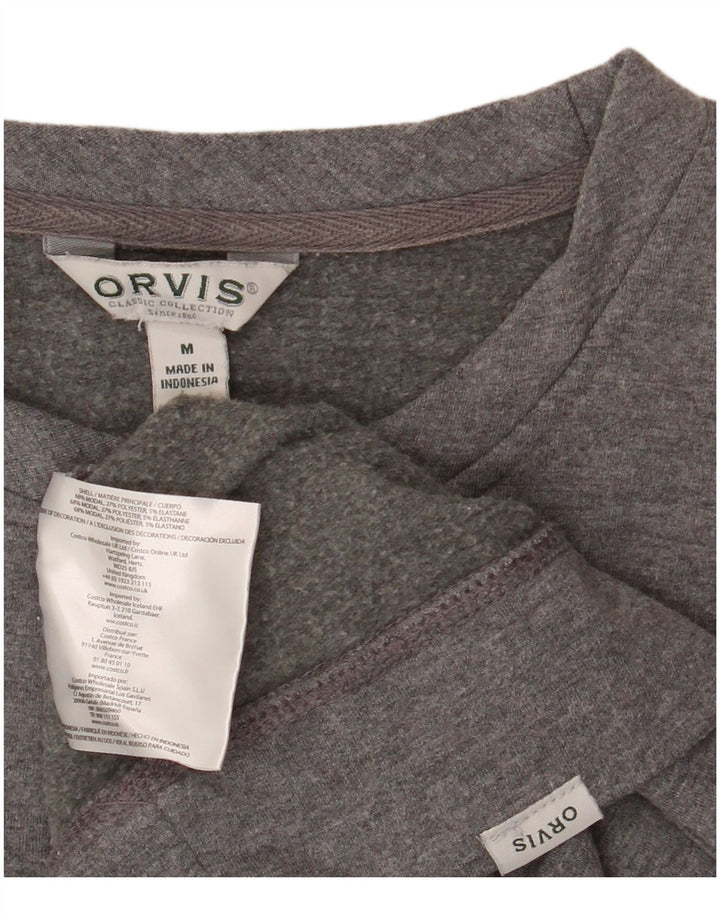 ORVIS Moletom Masculino Jumper Médio Cinza Modal