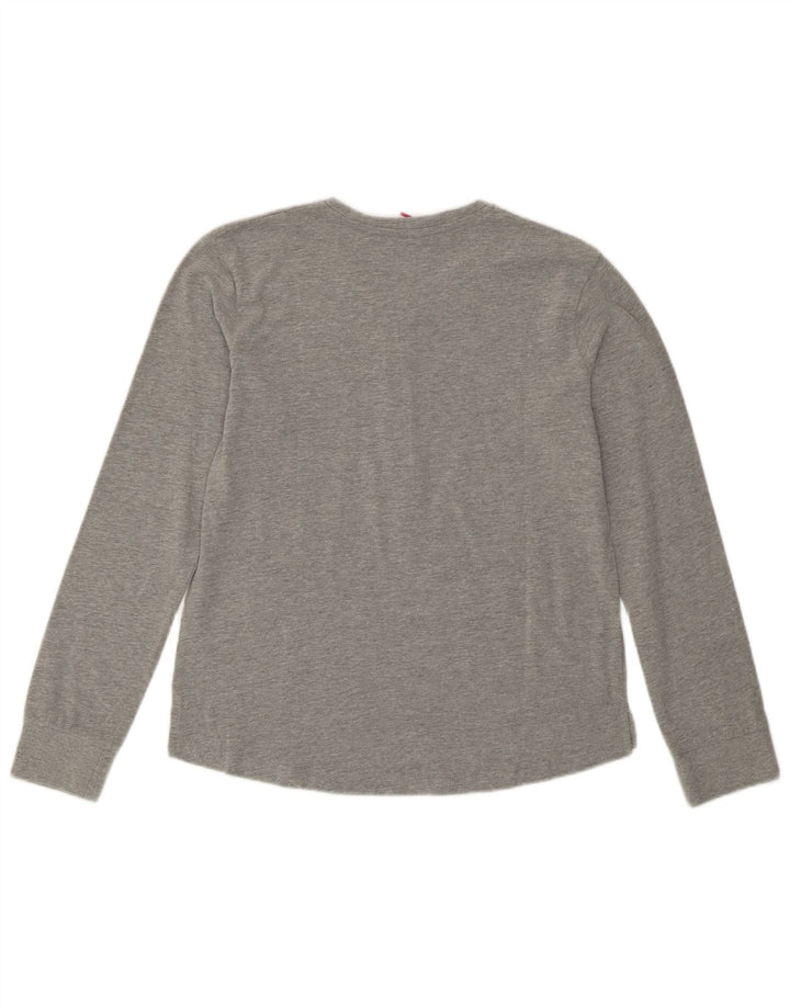 Top gráfico feminino Lotto manga comprida Reino Unido 10 algodão cinza pequeno