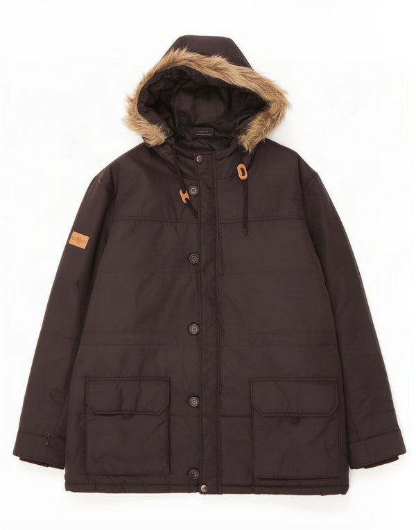 Casaco acolchoado com capuz masculino Guinness UK 46 3XL poliamida preta