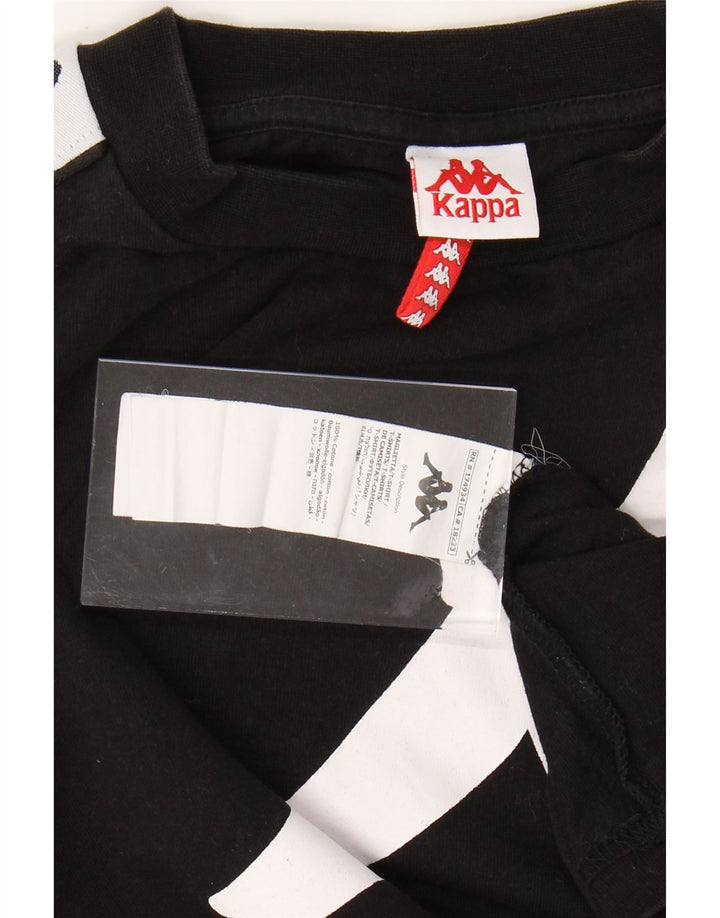 Camiseta gráfica masculina KAPPA Top médio preto colorblock algodão