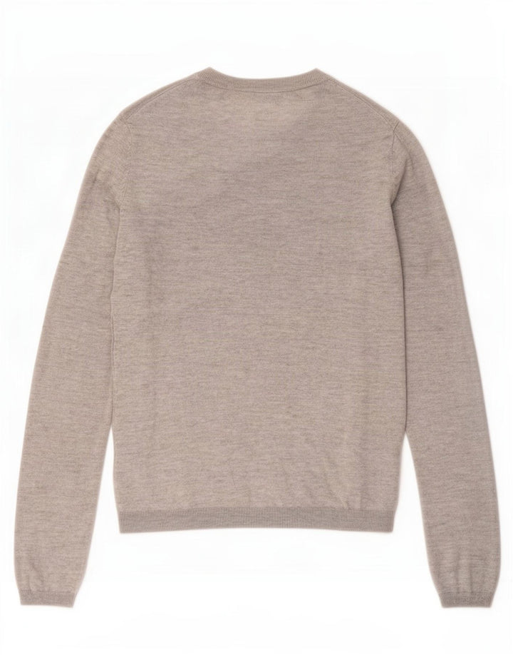 Suéter feminino Zara com gola redonda, Reino Unido 14, cinza médio