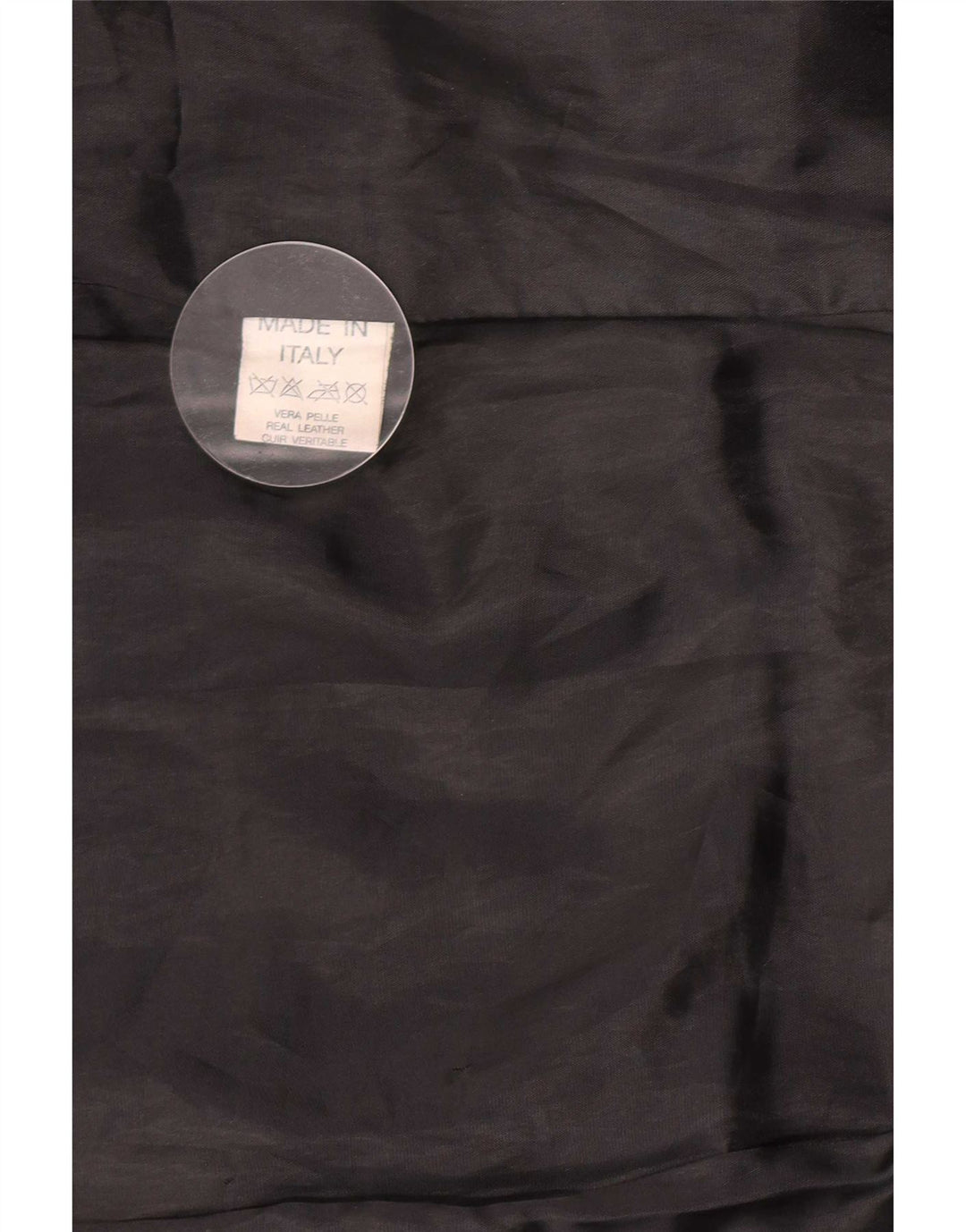 Casaco de couro feminino vintage UK 14 médio preto