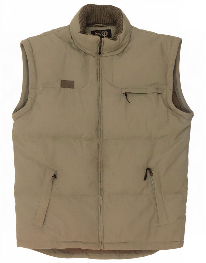 Fila Mens Colete Acolchoado UK 40 Grande Caqui