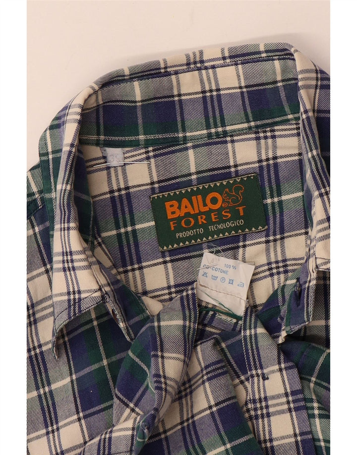 Camisa masculina Bailo tamanho 39 algodão xadrez azul médio