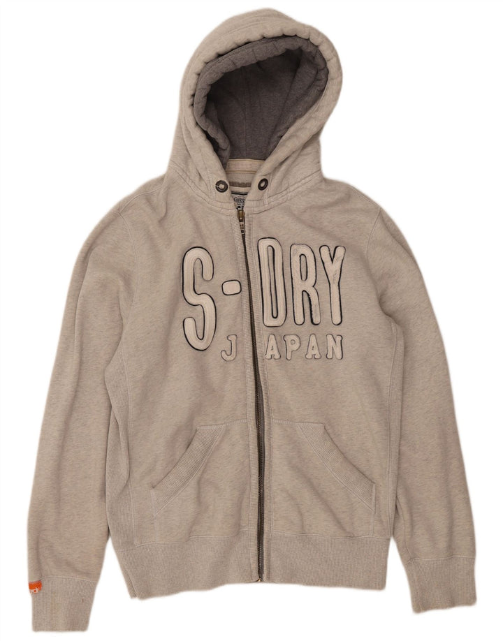 Suéter masculino SUPERDRY com capuz e zíper gráfico XL cinza algodão