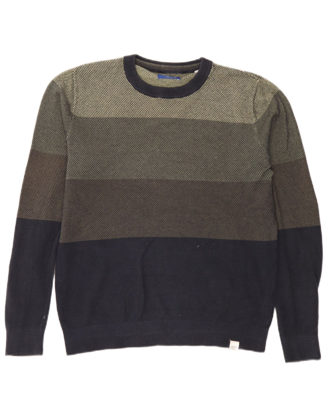 Suéter masculino Jack & Jones com gola redonda, bloco colorido médio multicolorido