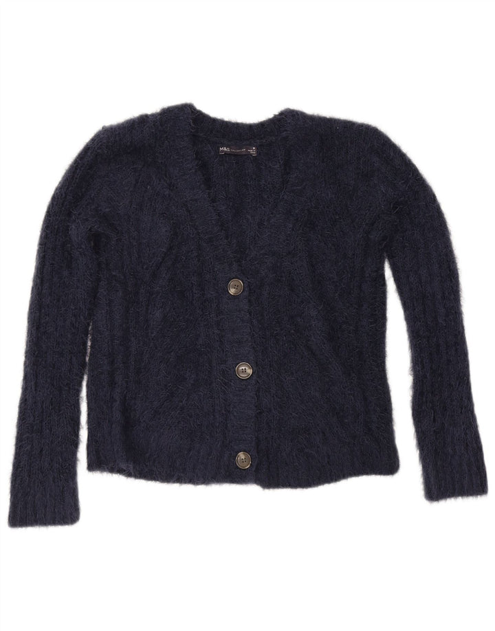 Suéter cardigã feminino Marks & Spencer UK 14 poliéster azul marinho médio