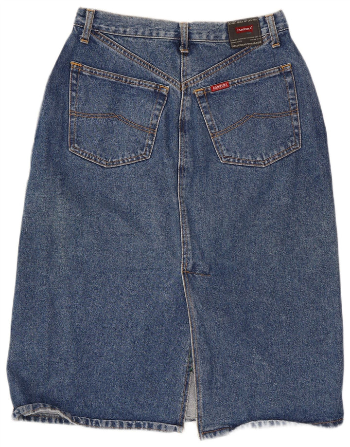 Saia jeans feminina Carrera Midi W30 algodão azul médio