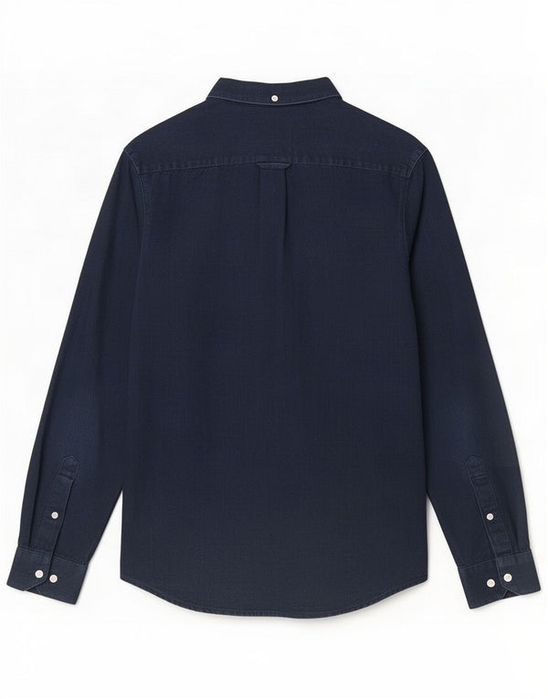 Farah Camisa masculina slim fit médio algodão azul marinho