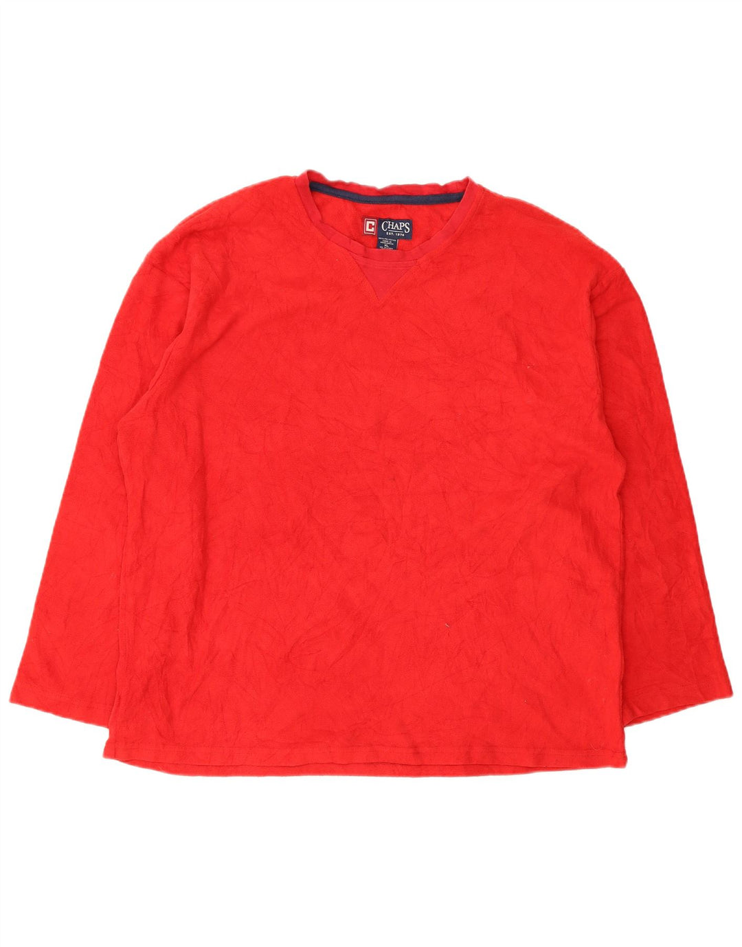 Chaps Mens Fleece Top Manga Longa XL Vermelho Poliéster