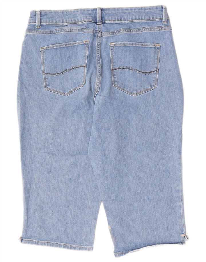 LEE Womens Modern Series Curvy Capri Jeans EUA 12 Grande W30 L17 Algodão Azul