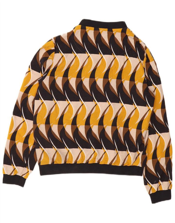 Jaqueta bomber feminina MARKS & SPENCER UK 14 média multicolorida geométrica