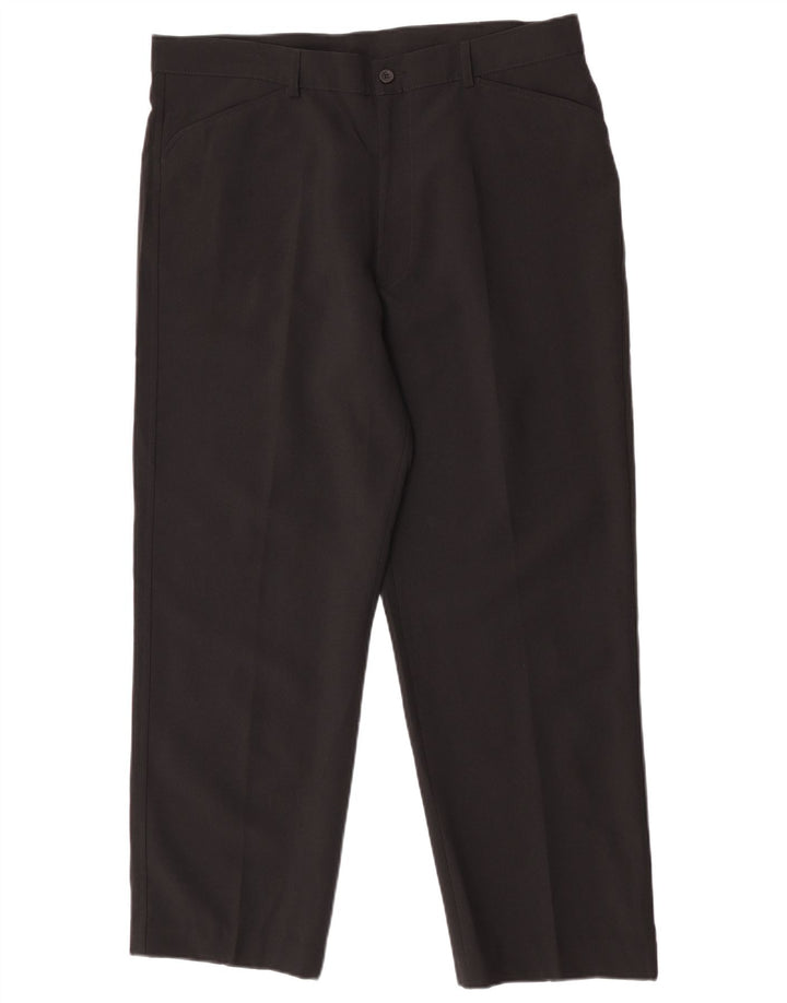 Calça masculina reta casual Farah W38 L29 poliéster preto