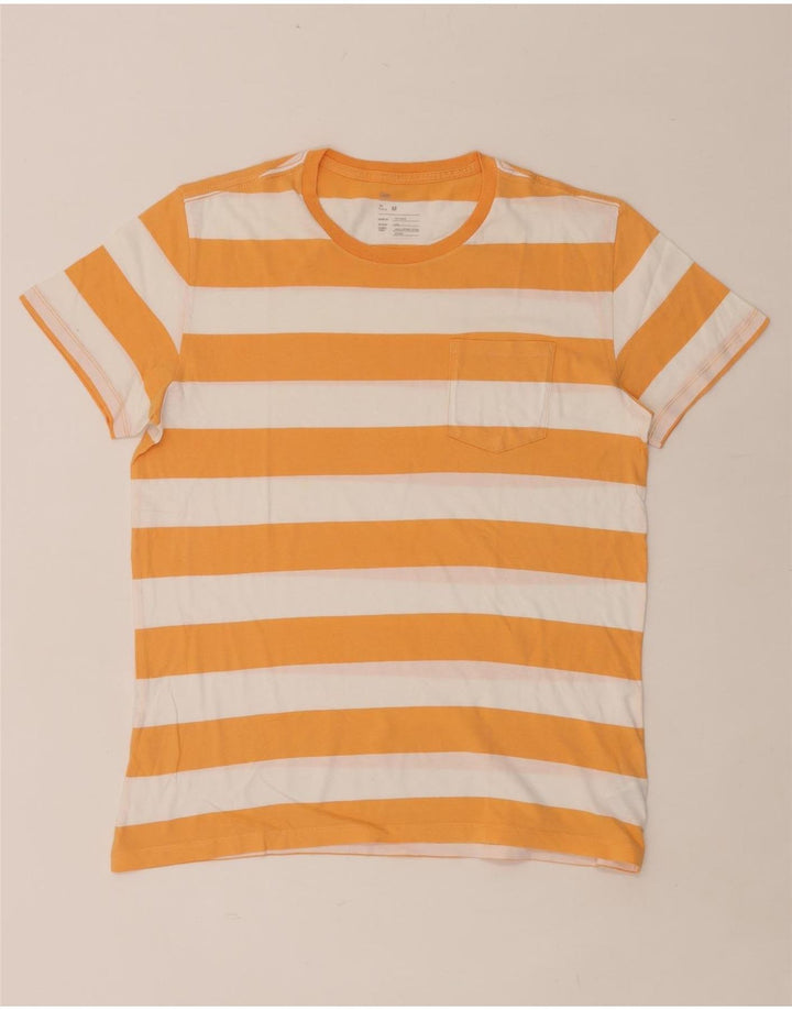 Camiseta masculina GAP Top médio de algodão listrado laranja
