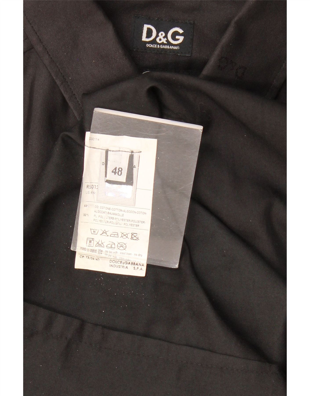 Camisa masculina DOLCE & GABBANA IT 48 algodão preto médio