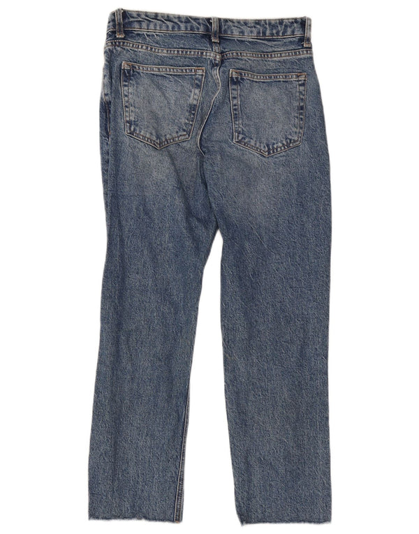 Topshop feminino cropped jeans reto Reino Unido 8 pequeno W26 L24 algodão azul