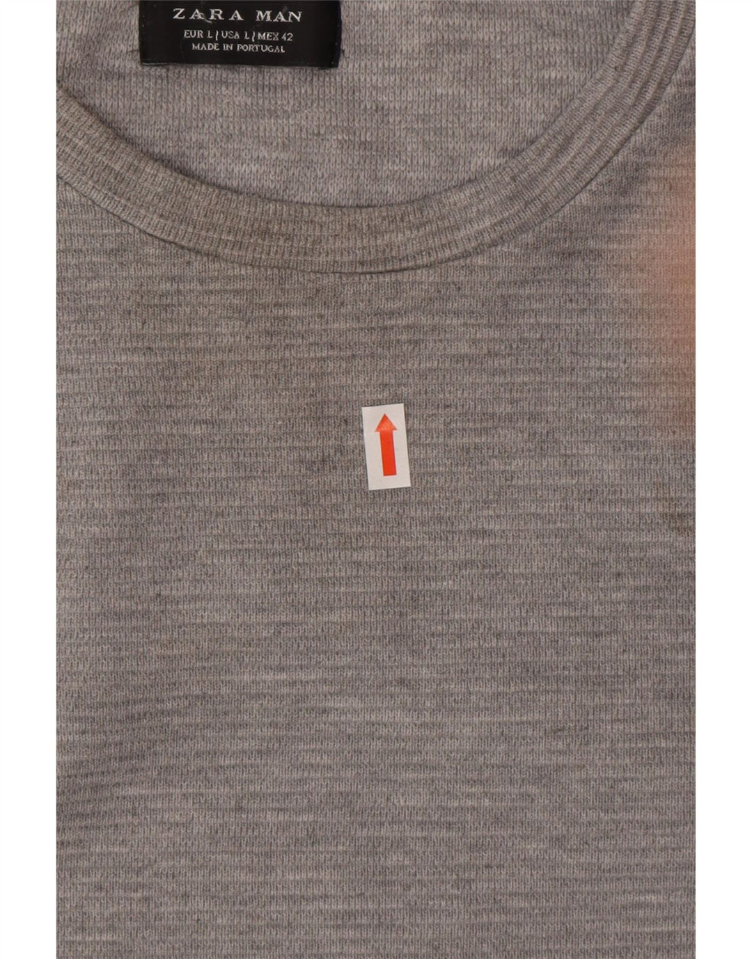 Zara Top masculino de manga comprida grande algodão manchado cinza