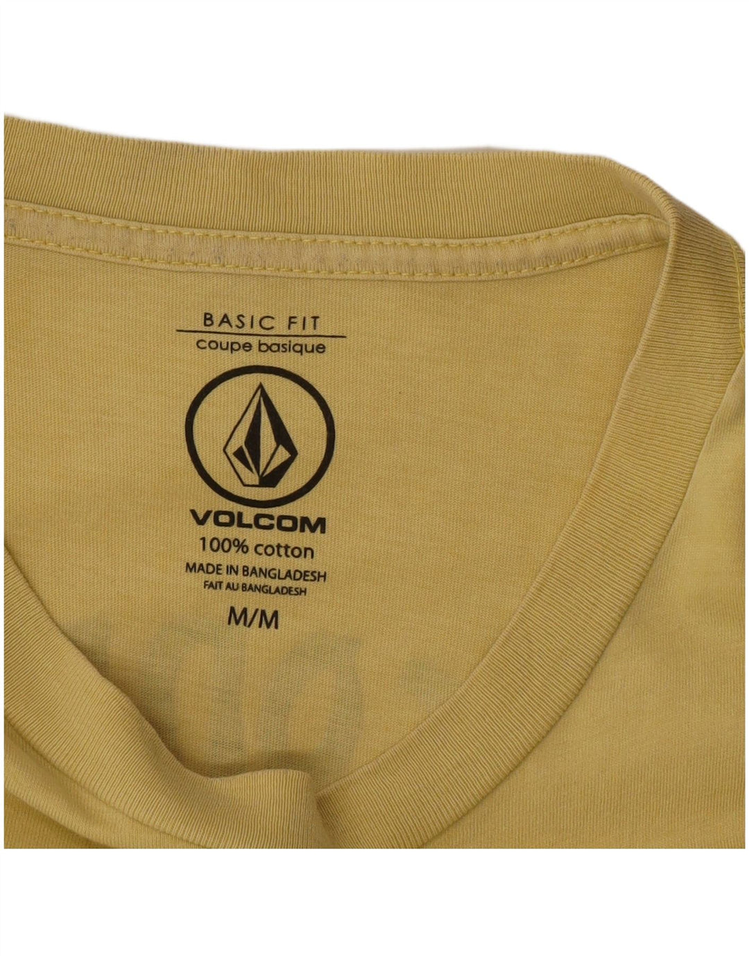 Camiseta masculina gráfica Volcom algodão amarelo médio
