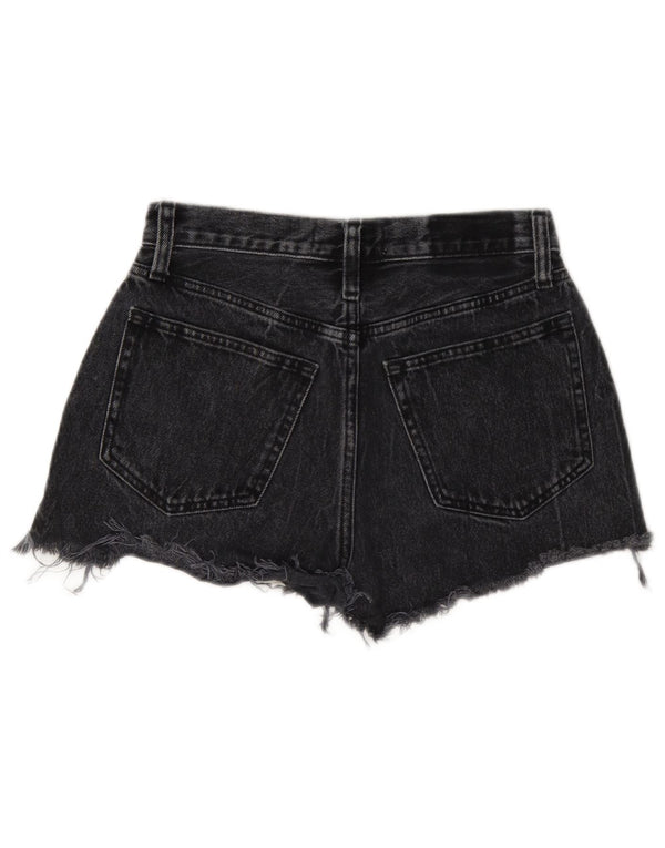 Shorts jeans feminino curva de cintura média Abercrombie & Fitch US 00 2XS W24 preto