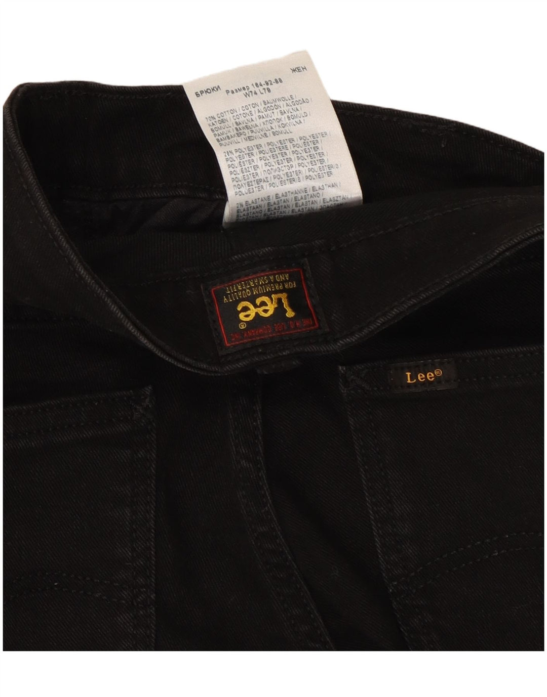 Lee Womens Marion Stretch Slim Jeans W29 L25 Algodão Preto