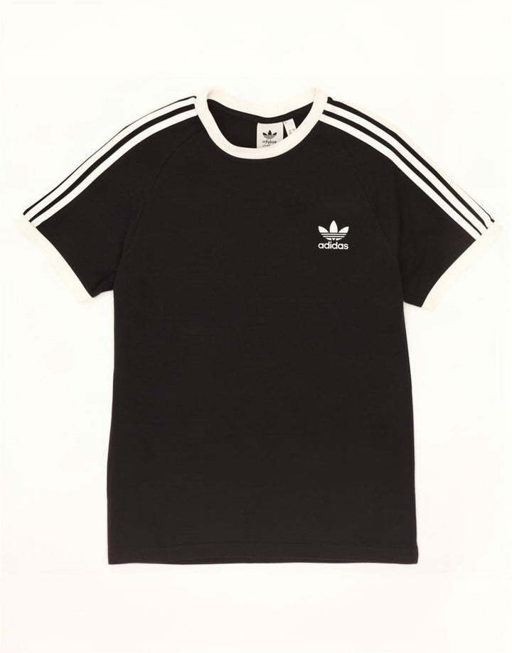 Adidas Mens Camiseta Top Médio Algodão Preto