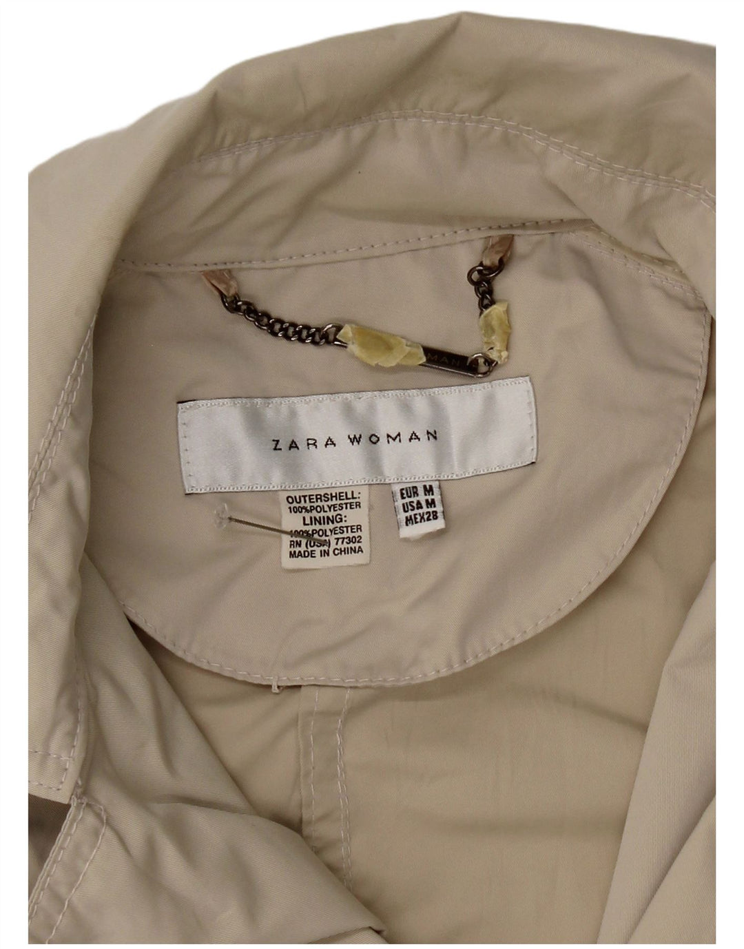 Jaqueta feminina Zara com peito duplo UK 12 poliéster cinza médio