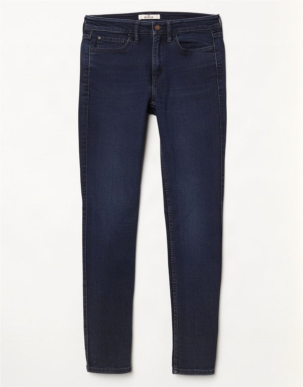 Calça jeans skinny feminina Hollister US 3 XS W26 L31 azul marinho algodão