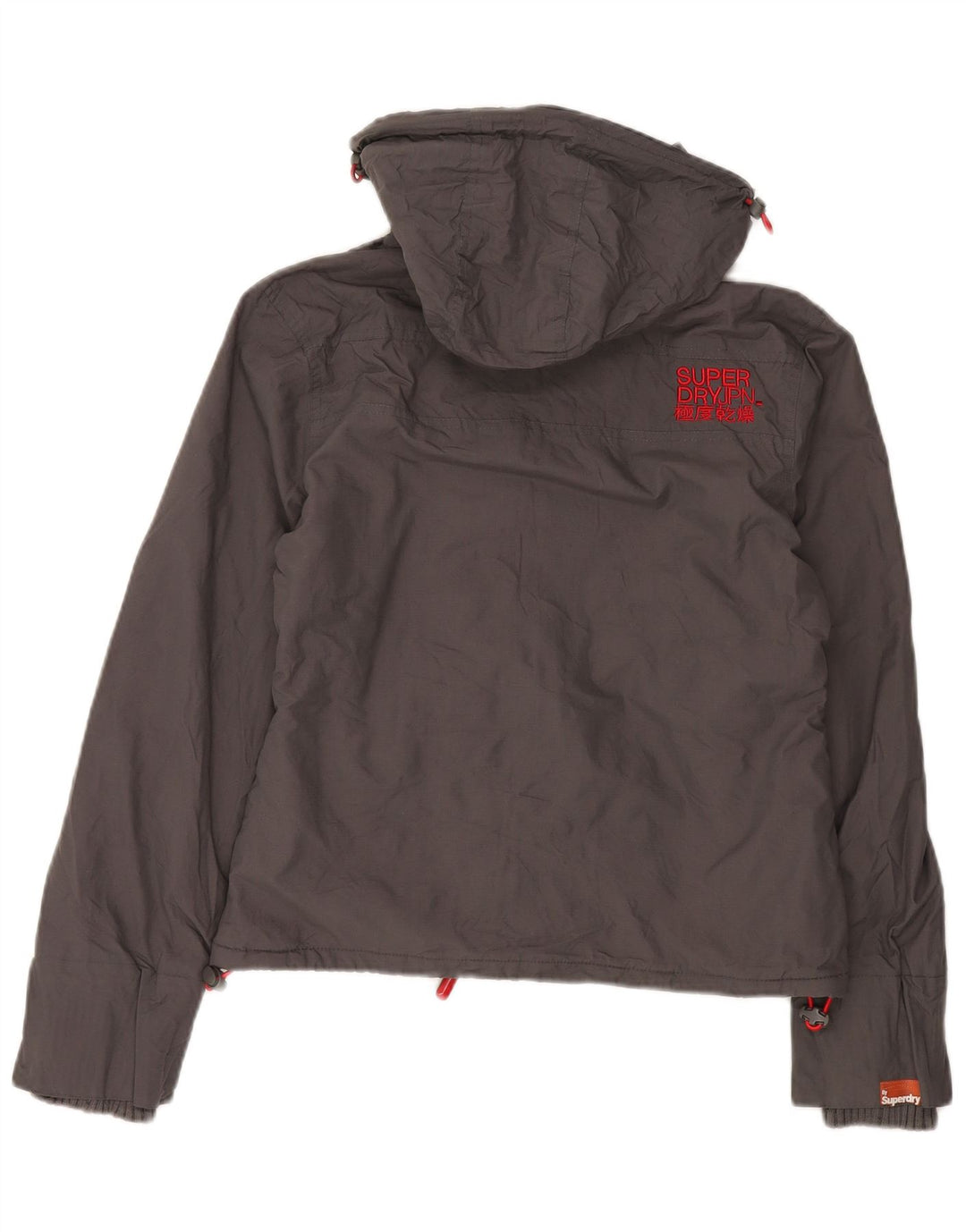Jaqueta corta-vento com capuz Superdry Womens The Windcheater UK 14 cinza médio
