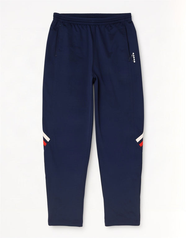 Calça de treino masculina Diadora UK 42 grande poliéster colorblock azul marinho