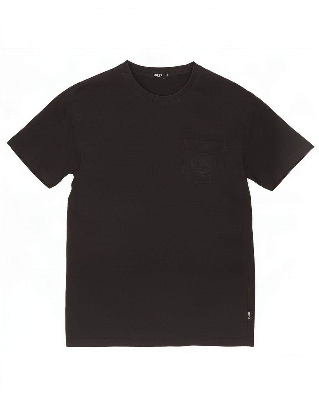 Camiseta masculina Liu Jo top pequeno algodão preto