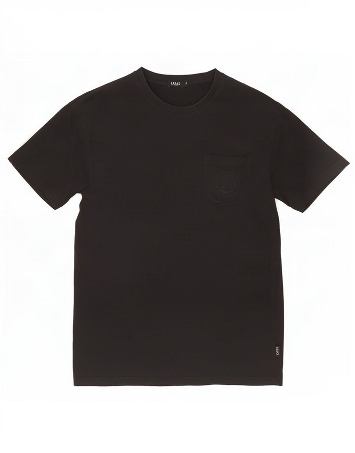 Camiseta masculina Liu Jo top pequeno algodão preto