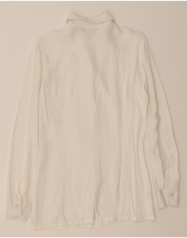 Blusa feminina BENETTON UK 12 viscose branca média