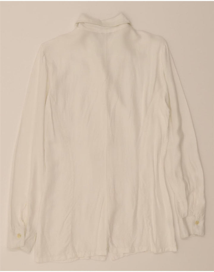 Blusa feminina BENETTON UK 12 viscose branca média