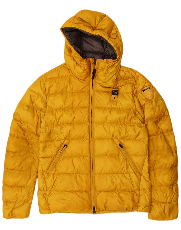 Jaqueta masculina acolchoada com capuz Blauer UK 36 poliamida amarela pequena