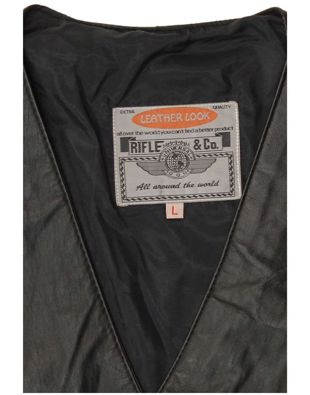 Colete de couro feminino rifle UK 16 grande motociclista preto