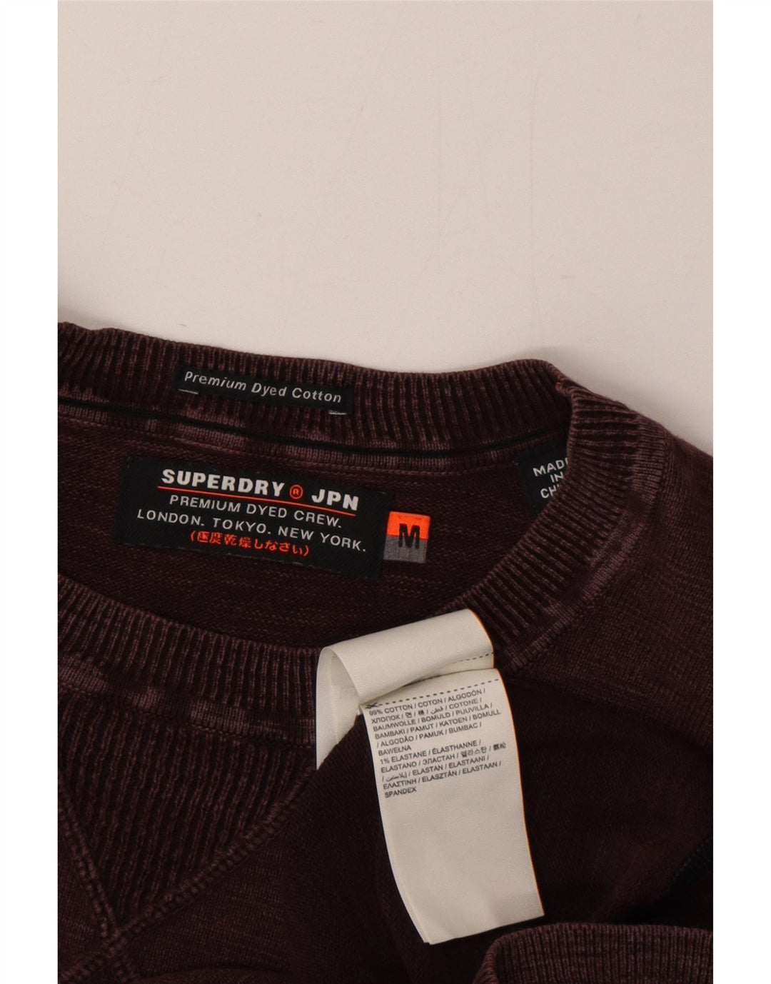 Superdry moletom masculino jumper médio algodão borgonha