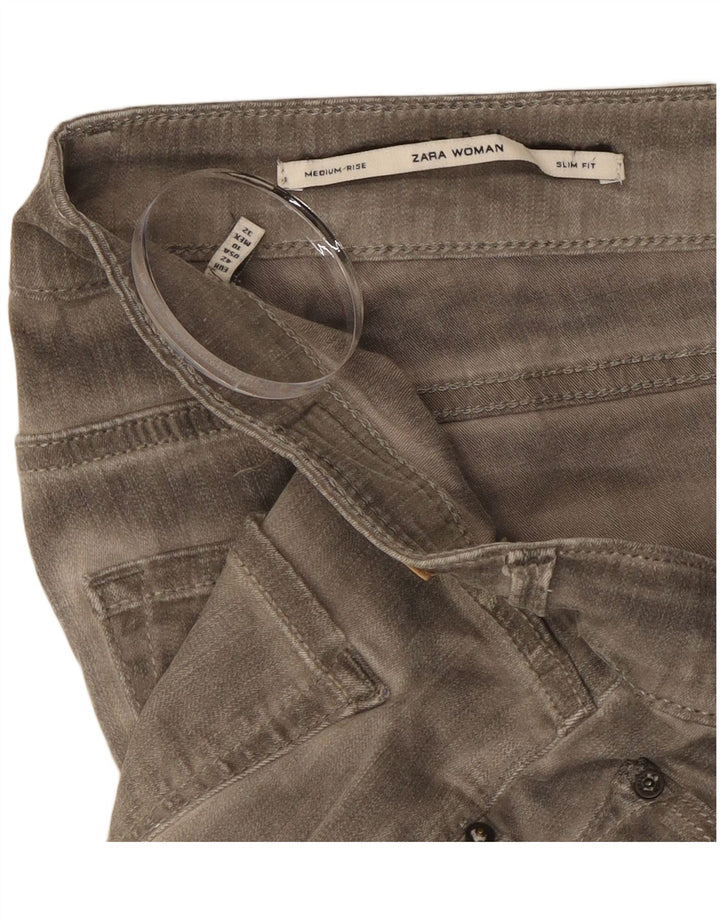 Zara Jeans Slim Feminino EU 42 Grande W32 L29 Cinza