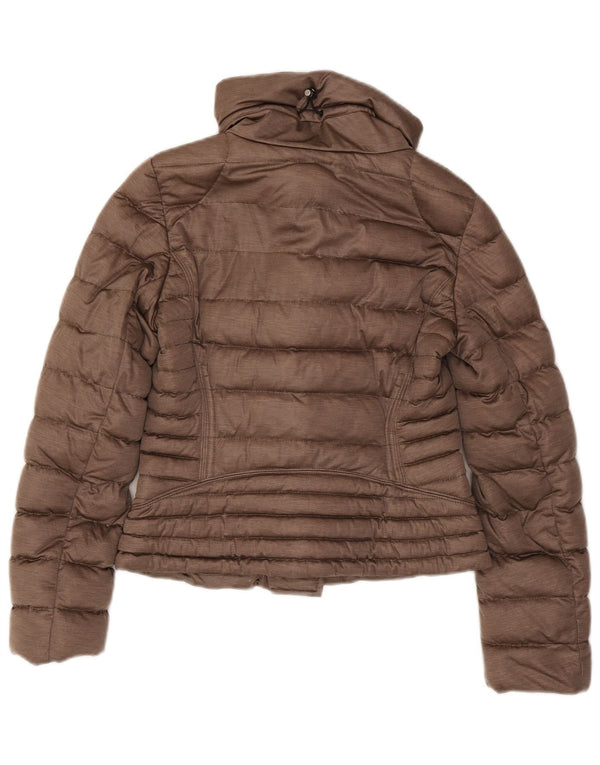 Jaqueta acolchoada feminina Moncler tamanho 2 poliéster marrom pequeno