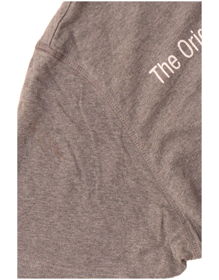 Camiseta feminina WOOLRICH Penn-Rich com estampa gráfica UK 14 grande cinza manchado