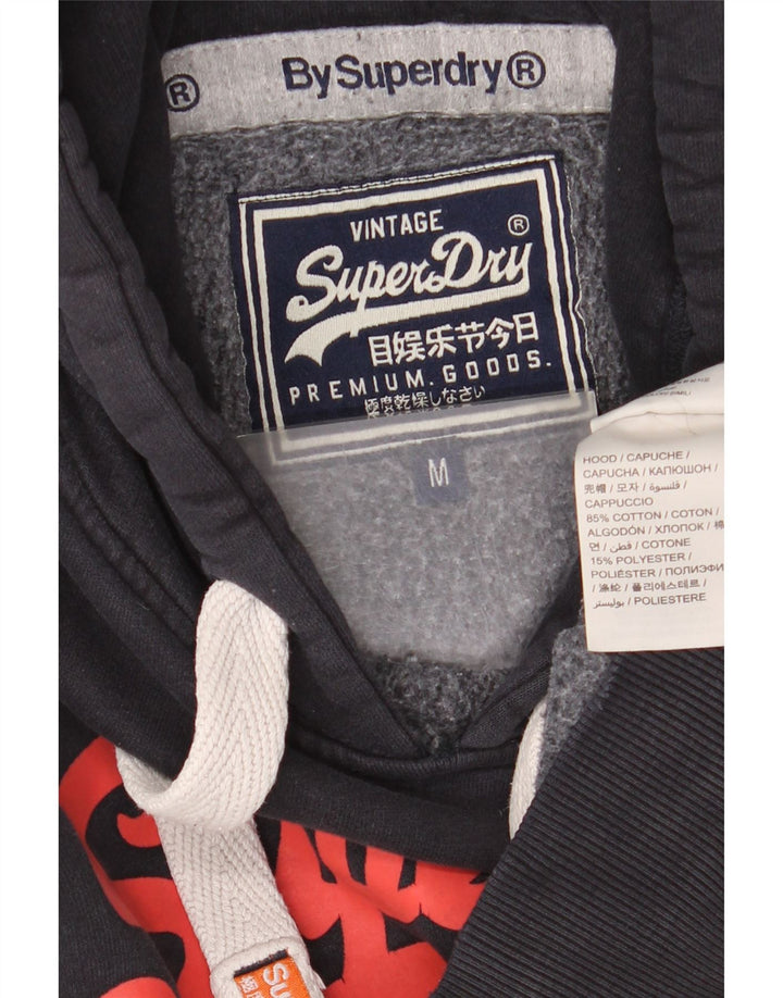 Superdry Mens Graphic Hoodie Jumper Médio Algodão Preto