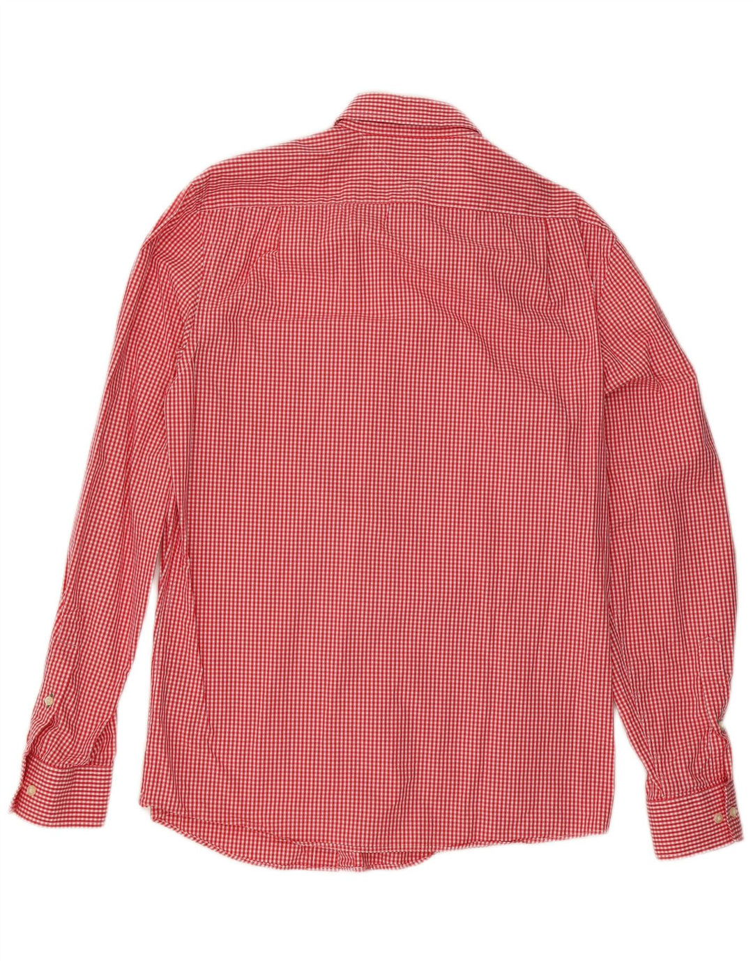 Camisa masculina Tommy Hilfiger Slim Fit tamanho 15 1/2 médio vermelho guingão