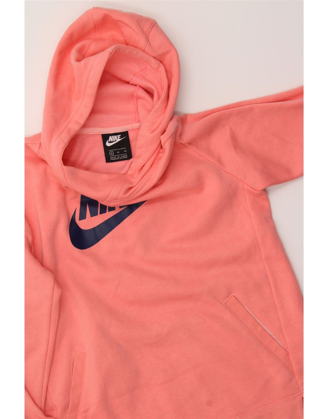 NIKE Womens Graphic Hoodie Jumper UK 18 XL Pink Cotton Vintage Nike and Second-Hand Nike from Messina Hembry 
