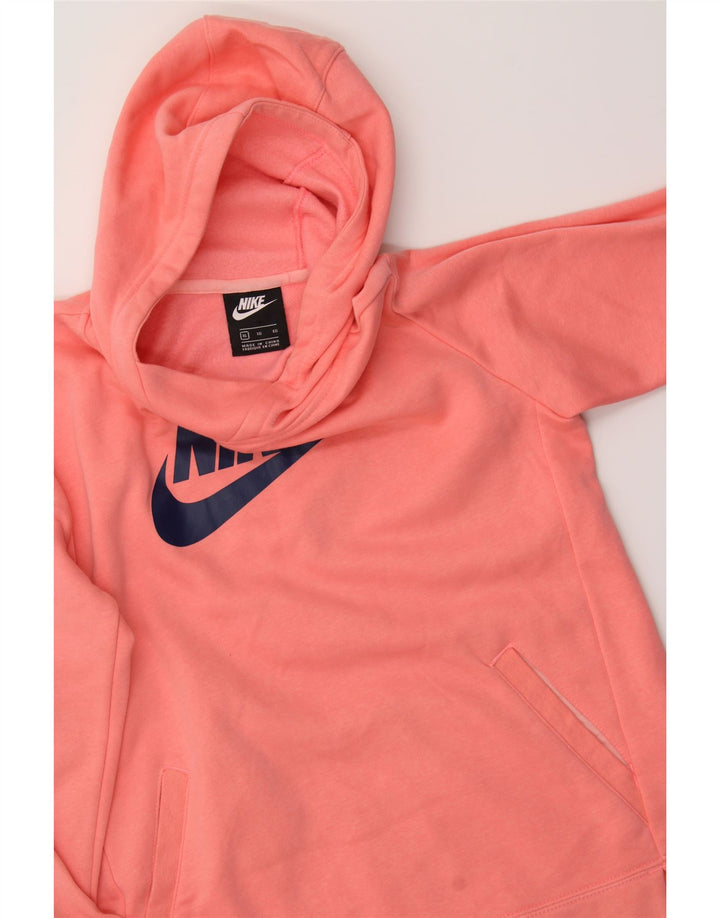 NIKE Womens Graphic Hoodie Jumper UK 18 XL Pink Cotton Vintage Nike and Second-Hand Nike from Messina Hembry 