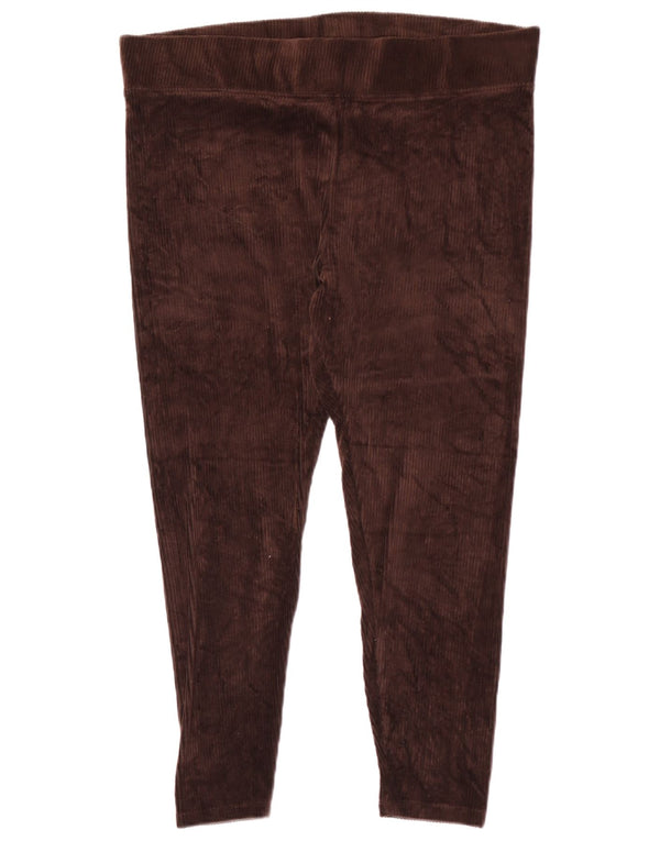 Leggings femininas de veludo cotelê Marks & Spencer UK 18 XL algodão marrom